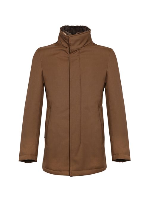 Carcoat in woolen melange twill e light faux fur Herno | IM000370U 127308010